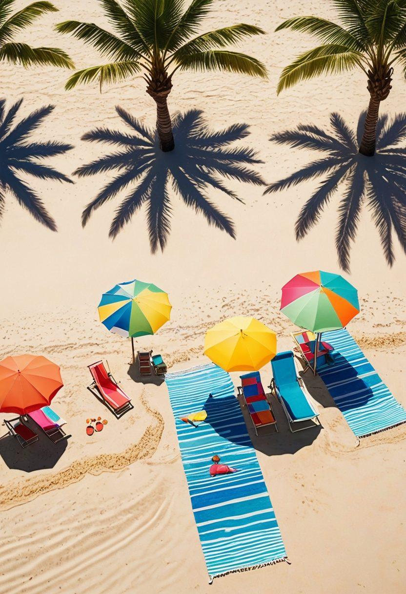 A glamorous beach scene featuring iconic movie and web series characters in stylish bikinis, captured in vibrant colors. The backdrop showcases a sunny sky with fluffy clouds and palm trees swaying gently. Include elements like beach umbrellas, surfboards, and colorful drinks to evoke a fun summer vibe. Add shimmering ocean waves and playful sandy beach animals for a lively atmosphere. super-realistic. vibrant colors. cinematic.